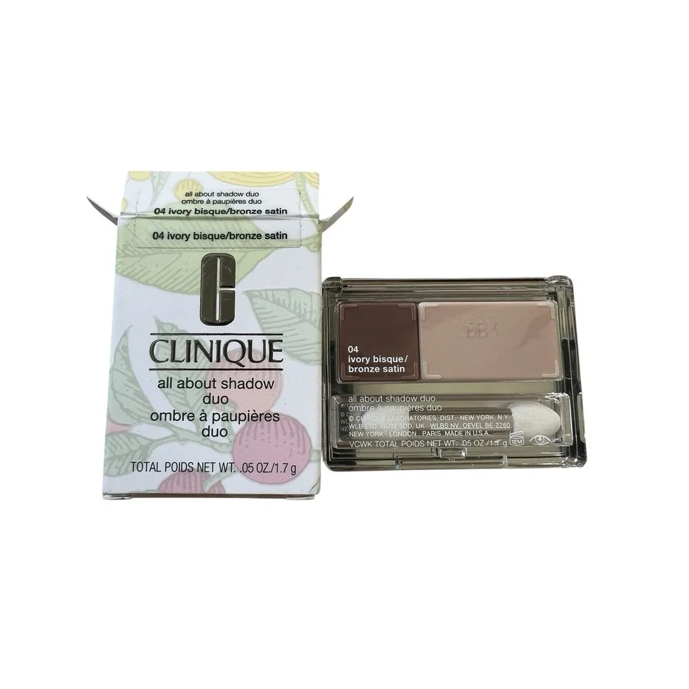Clinique All About Shadow Duo Eyeshadow #04 Ivory Bisque/Bronze Satin 0.05 Oz